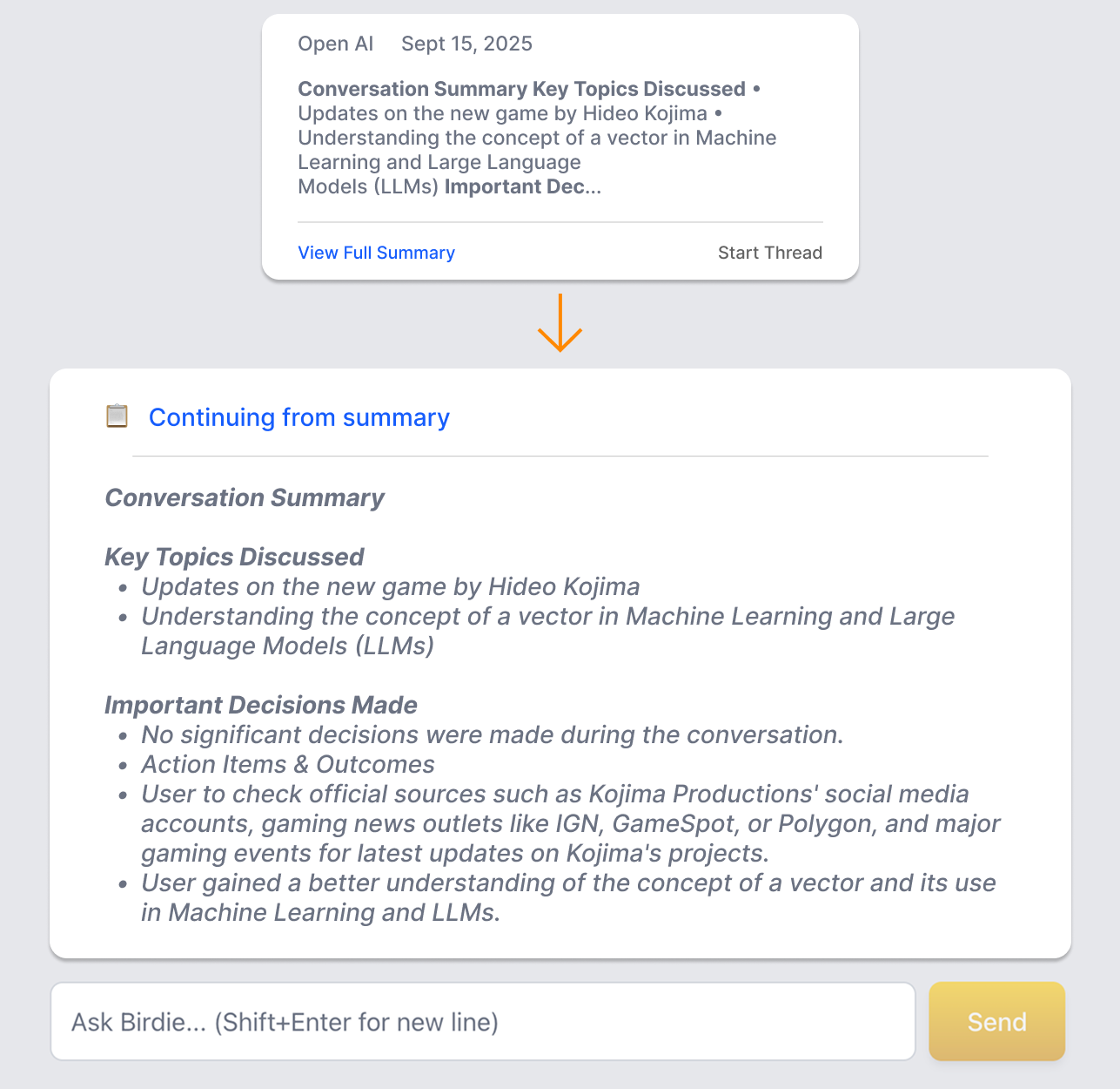 Summarization & Analysis Process